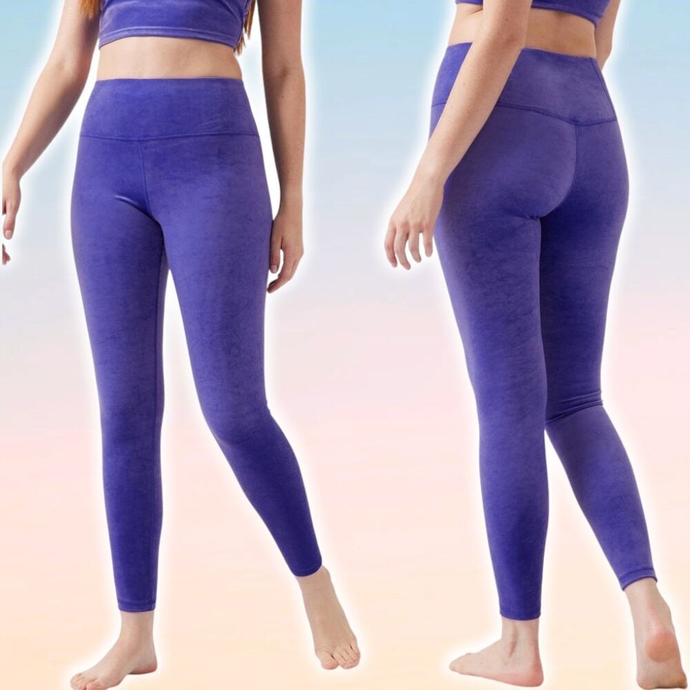 NWT ATHLETA Elation Velvet High Rise Tight Sz XXS Noble Blue Purple